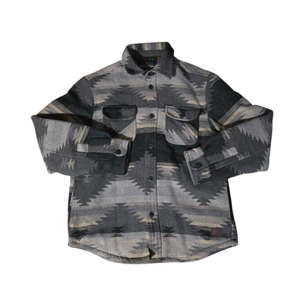 Jachs New York Sherpa Lined Wool Jacket Mens M Button Down Aztec